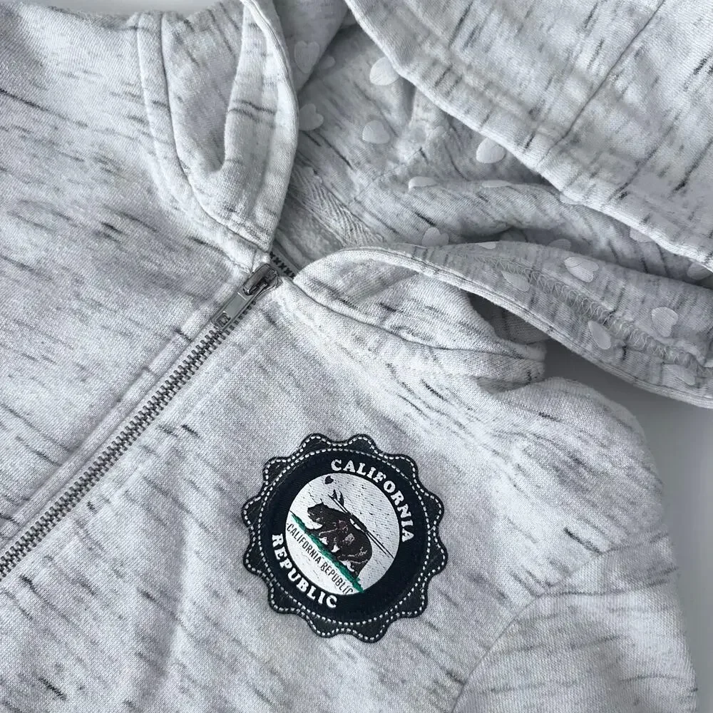 California Republic Full Zip Hoodie - Gray, Size M (10/12)
